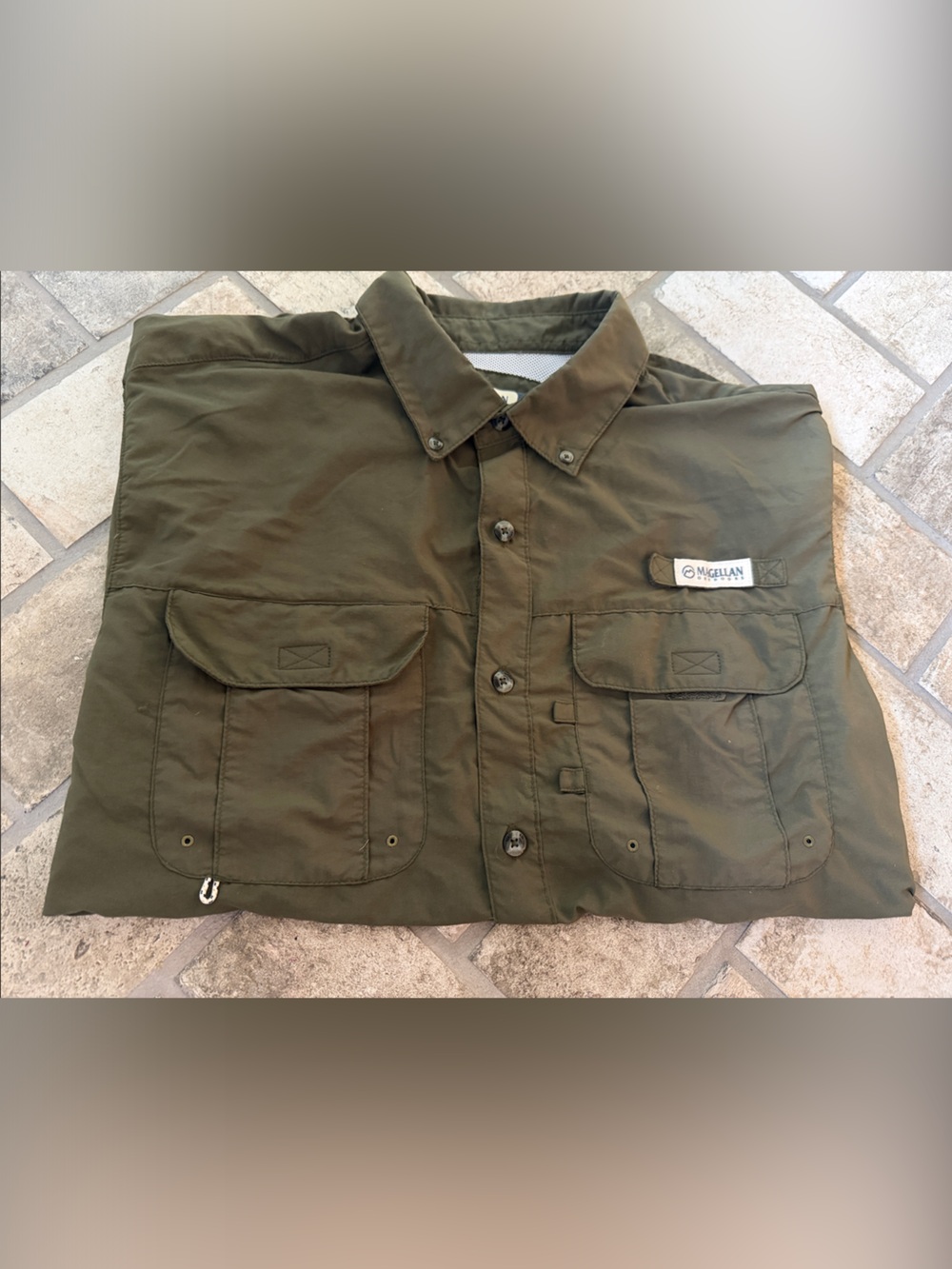 Magellan Men's Olive Green Fish Gear Shirt - Relaxed